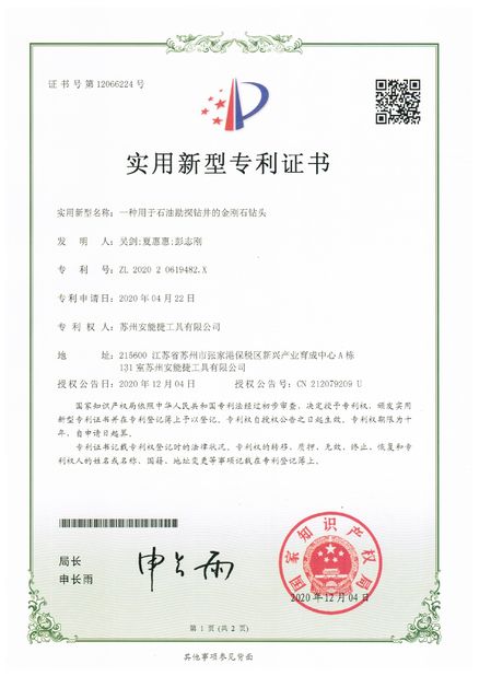 China Suzhou Energy Tool Co., Ltd. certificaten