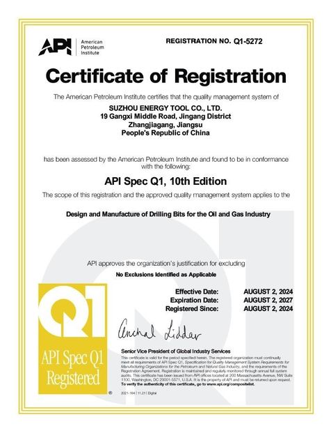 China Suzhou Energy Tool Co., Ltd. certificaten