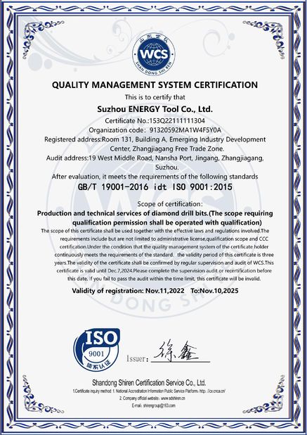 China Suzhou Energy Tool Co., Ltd. certificaten